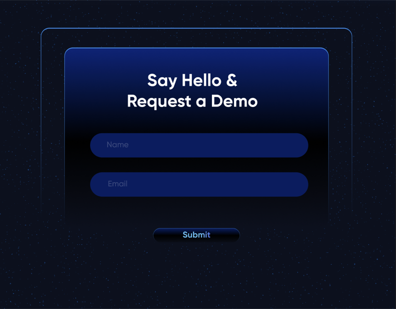 Rows One 'Say Hello & Request a Demo' contact card